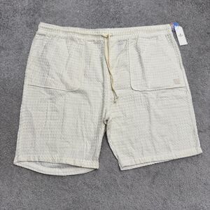 Saints Studio Textured Waffle Knit Casual Shorts Mens 5XL Off White Cream NWT